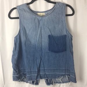 Cloth & Stone denim blue sleeveless top Size Med